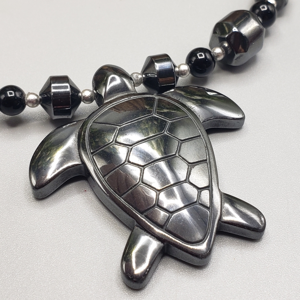 Hematite Sea Turtle Handcrafted Artisan Unisex